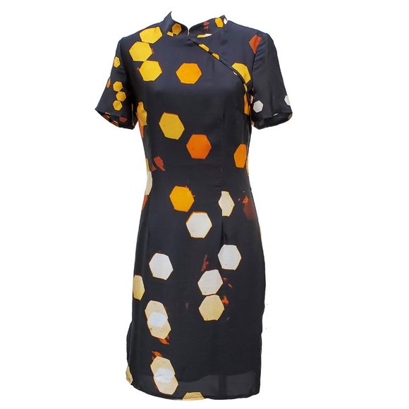 Christmas Tree Lights Qipao/Cheongsam Style Dress - Picture 4 of 14